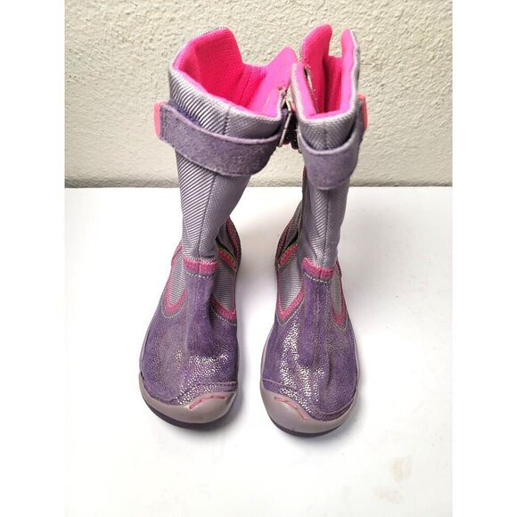 Plae Camille Girl Sparkle Purple & Pink Winter Boots & Closure Size 9 - Picture 1 of 12